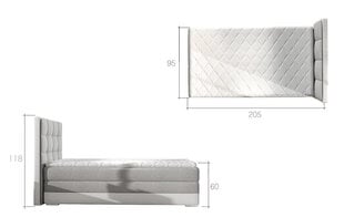 Кровать NORE ASTER, 90x200 см, серая/темно-серая цена и информация | Кровати | kaup24.ee