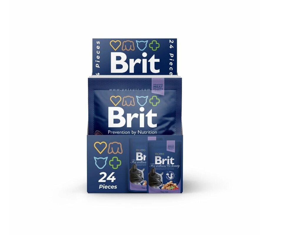 Konserv kassidele kotis Brit Premium Cod Fish 100g x 24 tk цена и информация | Konservid kassidele | kaup24.ee