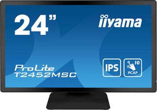 iiyama monitor ProLite T2452MSC-B1 23.8" Full HD LCD puutetundlik ekraan, must цена и информация | Мониторы | kaup24.ee