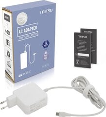 Mitsu laadija AC adapter USB Type C 45W (valge) hind ja info | Sülearvutite laadijad | kaup24.ee