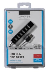 Адаптер VIVANCO USB A HUB, 7x USB A цена и информация | Адаптеры и USB-hub | kaup24.ee