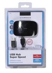 Адаптер VIVANCO USB A HUB, 4x USB A цена и информация | Адаптеры и USB-hub | kaup24.ee