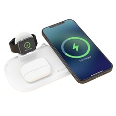 Беспроводная зарядка Devia 3in1 Smart Phone, Apple Watch, Airpods, белая цена и информация | Зарядные устройства для телефонов | kaup24.ee