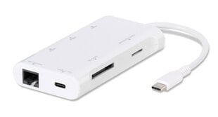 Adapter VIVANCO USB C - SD / Micro SD / USB C / 2x USB A / HDMI / RJ45, 0.1 m hind ja info | USB jagajad, adapterid | kaup24.ee