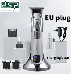 2024 T9 USB juukselõikur Professionaalne elektriline juukselõikur Barber Pardel Trimmer Habe 0mm Meeste Juukselõikusmasin meestele 7000RPM hõbedased kangapardlid цена и информация | Электробритвы | kaup24.ee