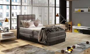 Кровать NORE ASTER, 90x200 см, светло-коричневая/темно-коричневая эко кожа цена и информация | Кровати | kaup24.ee