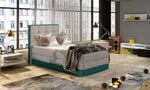 Кровать NORE ASTER, 90x200 см, серый/зеленый гобелен