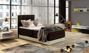 Кровать NORE ASTER, 90x200 см, коричневая/белая цена и информация | Кровати | kaup24.ee