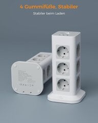 Pikendusjuhe TESSAN DME5-594, 12 pistikupesa, 3 USB porti, 2 m hind ja info | Pikendusjuhtmed, kaablid | kaup24.ee