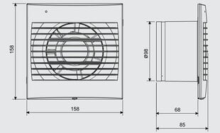 Soler&Palau Decor 100 C вентилятор для ванной комнаты с подшипниковым мотором цена и информация | Вентиляторы для ванной | kaup24.ee