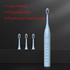 USB tüüp täiskasvanutele Timer Sonic elektriline hambahari hambad Ultraheli automaatne vibraator valgendav IPX7 veekindel puhas harjapea hambaharjad hind ja info | Elektrilised hambaharjad | kaup24.ee