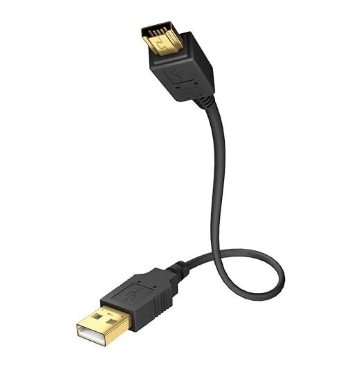 In-Akustik kaabel USB A <> USB Mini A (pikkus 1m) цена и информация | Kaablid ja juhtmed | kaup24.ee