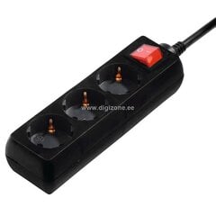 Hama Power Strip, 3-pesa, 3 m, must - Pikendusjuhe hind ja info | Välised kõvakettad (SSD, HDD) | kaup24.ee