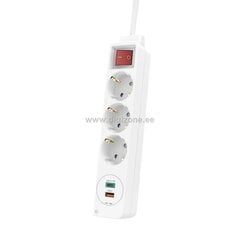 Hama Power Strip, 1,4m, USB, valge - Pikendusjuhe цена и информация | Жёсткие диски (SSD, HDD) | kaup24.ee