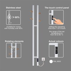 Elektriline käterätikuivati DuoFit White Wood hind ja info | Vannitoa radiaatorid ja käterätikuivatid | kaup24.ee