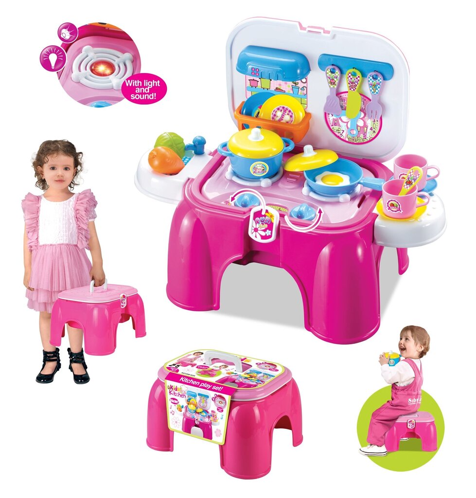 Pink-köök valguse ja heliga, 1401U072 hind ja info | Tüdrukute mänguasjad | kaup24.ee