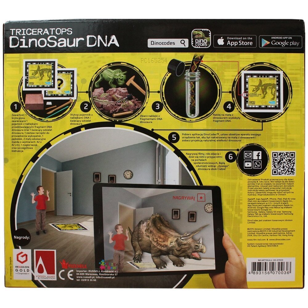 Loominguline komplekt 4M Dinosaur DNA Triceratops hind ja info | Arendavad mänguasjad | kaup24.ee