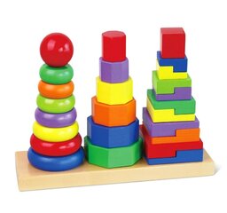 Puidust püramiidide komplekt lastele Viga Toys L-50567 hind ja info | Arendavad mänguasjad | kaup24.ee