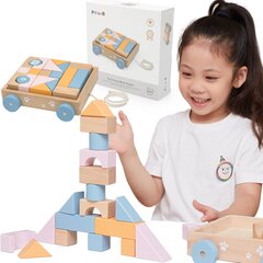 Puidust käru klotsidega Viga Toys L-44096 цена и информация | Развивающие игрушки | kaup24.ee