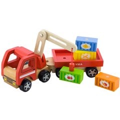 Puidust veok magnetkraana ja konteineritega Viga Toys L-50690 hind ja info | Arendavad mänguasjad | kaup24.ee