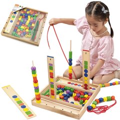 Puidust montessori õpetlik helmeste mäng lastele Viga Toys L-56182 цена и информация | Развивающие игрушки | kaup24.ee