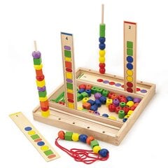 Puidust montessori õpetlik helmeste mäng lastele Viga Toys L-56182 цена и информация | Развивающие игрушки | kaup24.ee