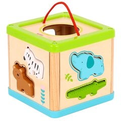 Puidust sorteeriv mängukuubik loomadega Tooky Toys L-TL642 hind ja info | Arendavad mänguasjad | kaup24.ee