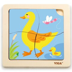 Puidust sangadega pusle Viga Toys L-51314 4-osaline цена и информация | Развивающие игрушки | kaup24.ee