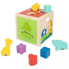 Puidust hariv sorteerimiskuubik lastele Tooky Toys L-TH442 hind ja info | Arendavad mänguasjad | kaup24.ee