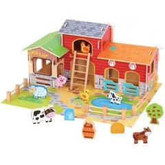 Puidust loomafarm figuuridega Woopie L-31422 18 tk цена и информация | Развивающие игрушки | kaup24.ee