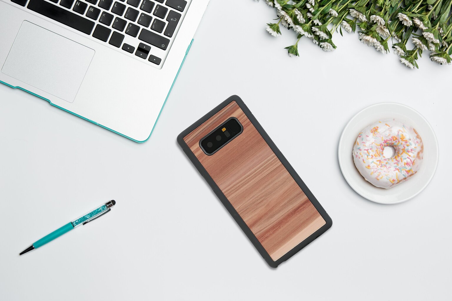 Mobiiltelefoni tagus Man&Wood sobib Samsung Galaxy Note 8, Cappuccino, Must цена и информация | Telefoni kaaned, ümbrised | kaup24.ee