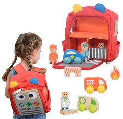 Puidust mänguasjakomplekt seljakotis Masterkidz LMK07223 цена и информация | Игрушки для мальчиков | kaup24.ee