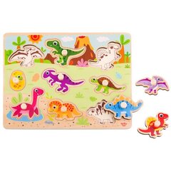 Puidust pusle lastele dinosaurus Tooky Toy L-TY859 hind ja info | Arendavad mänguasjad | kaup24.ee