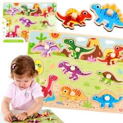 Puidust pusle lastele dinosaurus Tooky Toy L-TY859 hind ja info | Arendavad mänguasjad | kaup24.ee