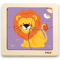 Puidust pusle sangadega lõvi Viga Toys L-51316 цена и информация | Развивающие игрушки | kaup24.ee