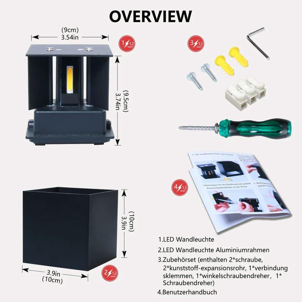 LED seinavalgusti, 12W цена и информация | Seinavalgustid | kaup24.ee