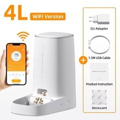 Автоматическая кормушка для кошек Pet Smart WiFi Cat Food Kibble Dispenser, Дистанционное управление, Автоматическая кормушка для кошек и собак. цена и информация | Игрушки для кошек | kaup24.ee