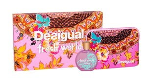 Komplekt Desigual Fresh World naistele: tualettvesi EDT 100 ml + Desigual kosmeetikakott hind ja info | Naiste parfüümid | kaup24.ee