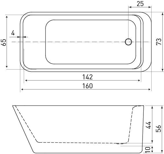 Eraldiseisev vann Kerra Doli 160x73 cm hind ja info | Vannid | kaup24.ee