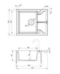 Deante гранитная кухонная мойка Deante Andante ZQN G11A, Graphite цена и информация | Раковины на кухню | kaup24.ee