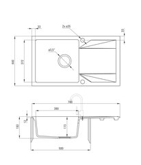 Deante гранитная кухонная раковина Deante Evora ZQJ G113, Graphite  цена и информация | Раковины на кухню | kaup24.ee