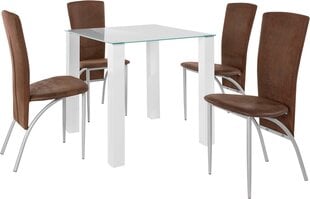 Комплект мебели для столовой Notio Living Norma / Nicky 80, белый / коричневый цена и информация | Комплекты мебели для столовой | kaup24.ee