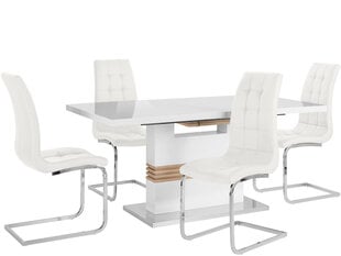 Комплект мебели для столовой Notio Living Pavlos 160 / Lola, белый цена и информация | Комплекты мебели для столовой | kaup24.ee