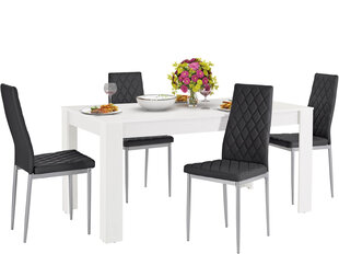 Комплект мебели для столовой Notio Living Lori 160/Barak, белый/черный цена и информация | Комплекты мебели для столовой | kaup24.ee