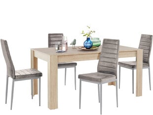Комплект мебели для столовой Notio Living Lori 160/Kota, цвета дуба/серый цена и информация | Комплекты мебели для столовой | kaup24.ee