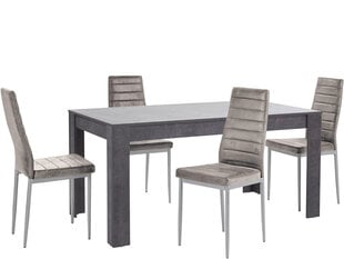Комплект мебели для столовой Notio Living Lori 160/Kota, темно-серый/серый цена и информация | Комплекты мебели для столовой | kaup24.ee