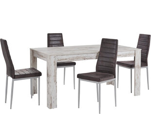 Комплект мебели для столовой Notio Living Lori 160/Kota, беловатый/темно-коричневый цена и информация | Комплекты мебели для столовой | kaup24.ee