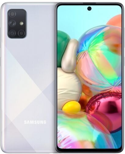 Mobiiltelefon Samsung Galaxy A71 128GB, Dual SIM, Hõbedane цена и информация | Telefonid | kaup24.ee