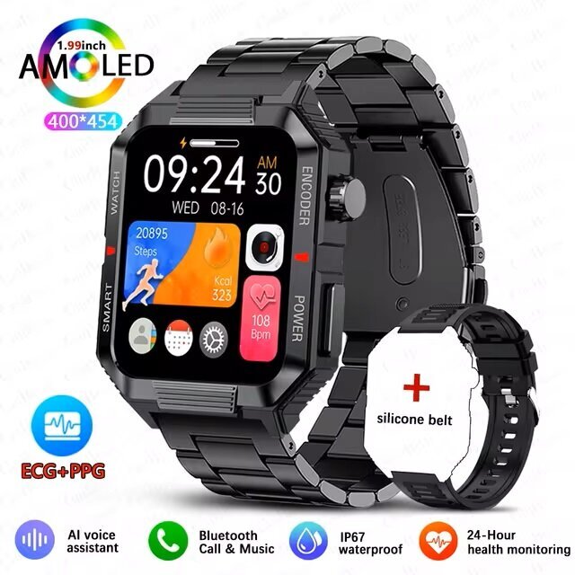 EGC+PPG GPS Sport Fitness Tracker nutikell meestele 1,99-tolline HD-ekraan Tervise jälgimine Bluetoothi kõne nutikell Xiaomi jaoks. цена и информация | Nutikellad (smartwatch) | kaup24.ee