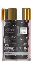 ELLIPS Shiny Black vitamiinid tumedatele juustele, kapslid 1 ml x N50 hind ja info | Maskid, õlid, seerumid | kaup24.ee